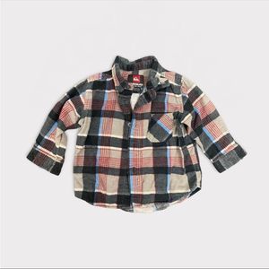 QUICKSILVER| Baby's Red, Gray, and Black Plaid Flannel